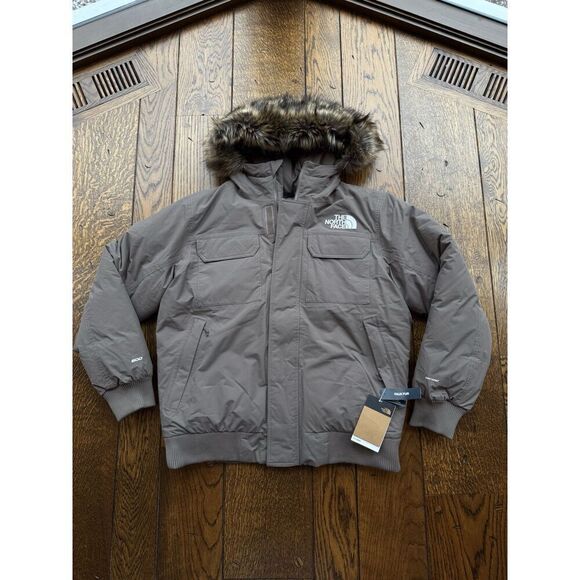 The North Face Mens Mcmurdo Bomber 600-Down Winter Jacket Coal Brown XXL NWT - Picture 1 of 7